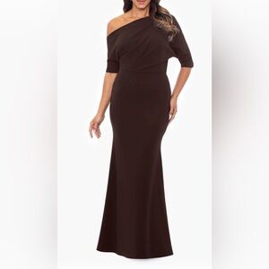 Sz 10 Amazing Betsy and Adam chocolate brown scuba dress